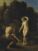 Adriaen van der werff A nymph dancing before a shepherd playing a flute. oil painting reproduction